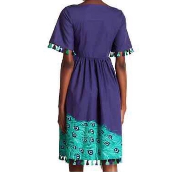 Kate Spade Blue Dress with Peacock Design - Picture 9 of 10